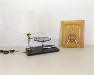 VERY COOL Folk Art Entry Way Schwinn Biking Lamp and Hat Rack