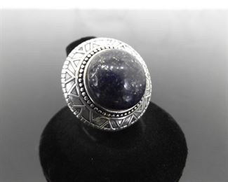 SILPADA .925 Sterling Silver Large Lapis Lazuli Cabochon Cocktail Ring Size 7
