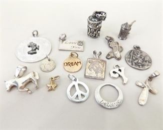 24.5 Grams of .925 Sterling Silver Charms and Small Pendants