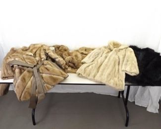 Lot of 6 Vintage Women's Fur Coats