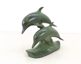 9" Brass Dolphin Sculpture