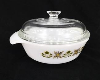 Vintage MINT Fire King 1 QT Covered Casserole Dish