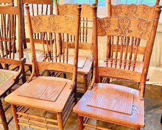 Antique oak chairs, set of 4