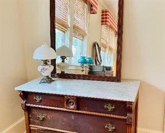 Antique marble top dresser