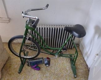 Vintage Workout Bike with Ankle Weights