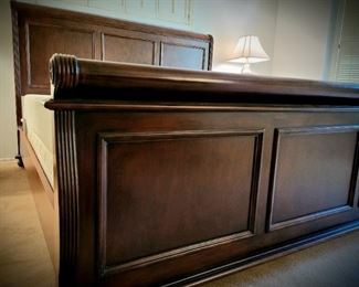 King Mahogany "Hampton Court" Sleigh Bed from the Hooker Furniture Co. $495.  #33. 