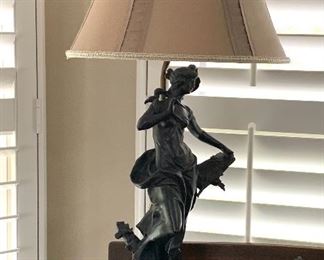 Vtg. Figural lamp - La Pensee by Par Aug. Moreau  