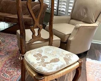 1 of 4 Rush seat arm chairs - 