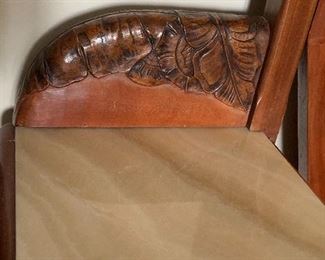 Marble top on both sides - carved leaves 
