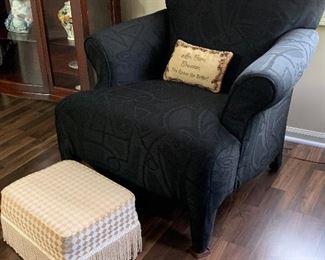 Easy chair and small footstool