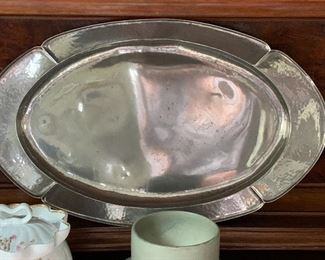 Large oval tray - GHD Hand Wrought Pewter 329P 