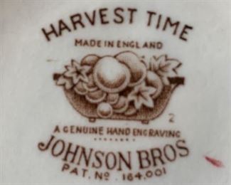 Harvest Time Johnson Bros. dishes