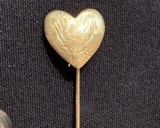 14K Heart stick pin