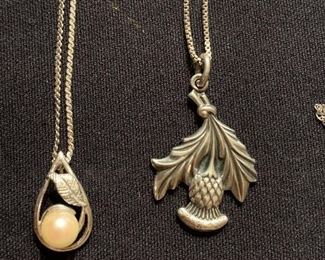 Sterling necklaces - Thistle necklace has a matching ring