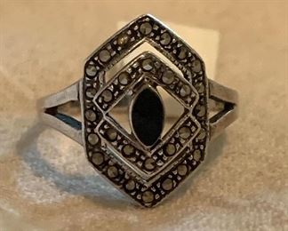 Sterling &  Marcasite ring