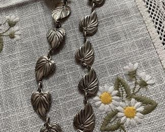 Sterling leaf necklace w/matching ring