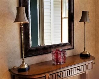 Front hall accent table and mirror