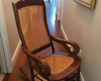Rocking chair w/cane seat and back. Excellent Condition!