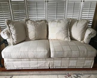 White fabric sofa. Excellent Condition!! 