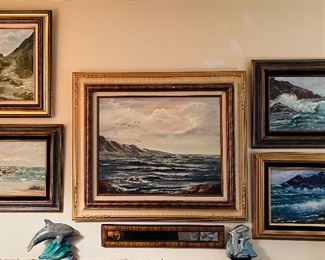 Original vintage seascape paintings 