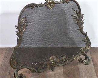 Ornate Art Nouveau Insprired Metallic Fireplace Screen
