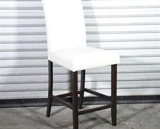 Contemporary White Leatherette Barstool