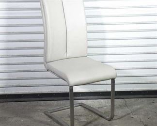 Modernist Light Grey Leatherette Dining Chair