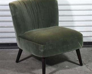 Midcentury Style Green Plush Accent Chair