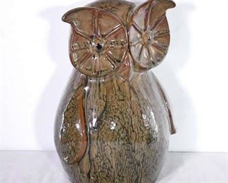 Vintage Style Hunted Fox Glazed Ceramic Owl