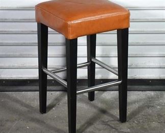 Contemporary Orange Leatherette Barstool