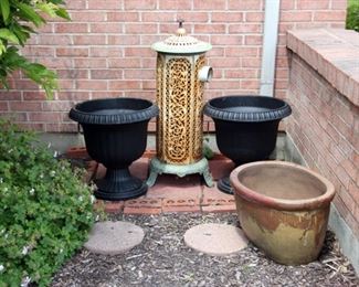 Lots of Planters and Pots, Steel Chiminea