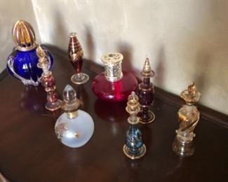 Perfume bottles and Lampe Berger Paris Limoges Oil Lamps