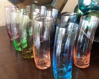 colored glassware 