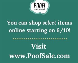 Shop select items from this home on POOFSALE.COM