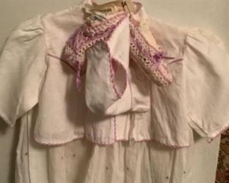 Handmade baby dress, jacket, bonnet