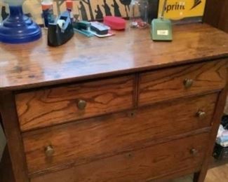 Antique wooden chest/buffet on casters