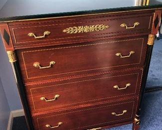  Lovely Art Deco 4 Drawer Chest w/ Glass Protector