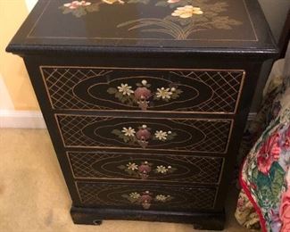 4 Drawer Asian Black Painted Chest