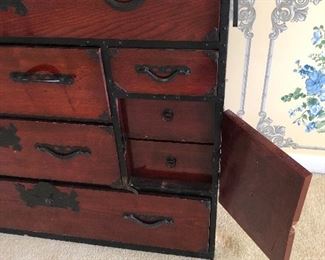 Asian Antique Chest w/ black hardware