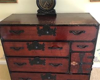Unique, Asian, Antique Chest w/ black hardware