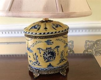 Yellow & Blue Porcelain Lamp