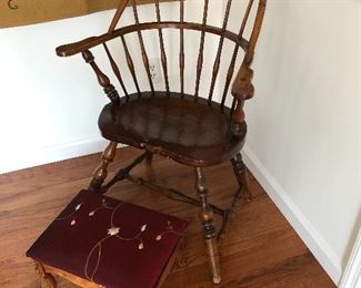 Windsor Chair and Foot Rest