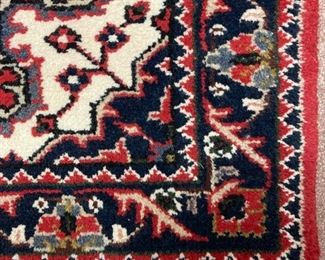 Red patterned area rug - 63"x 37"