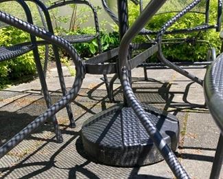 Patio furniture set - table: 28"x 57.5"x 35.5" / chairs: 35.5"x 24"x 19"