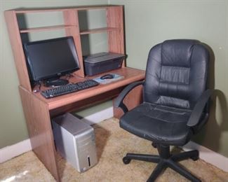 Student Desk with Chair, Printer, Computer, Keyboard