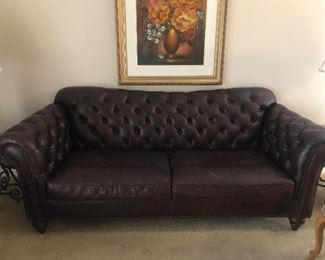 Leather Tufted Couch