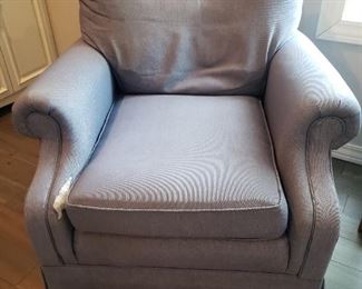 Blue denim chair ( small tear side of cushion) very nice quality. 