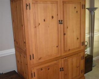 Hook brand "Ultimate Computer Cabinet" -  Incredible solid pine armoire hides a desk with a pull out desktop and lots of storage