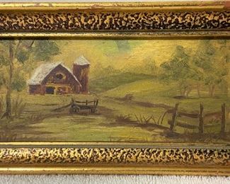 Signed Miniature Oil Painting                     