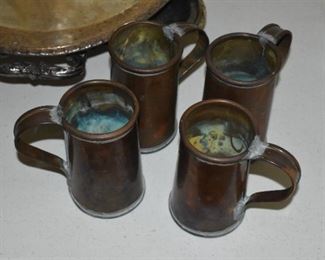 Antique copper mugs - early 1800's